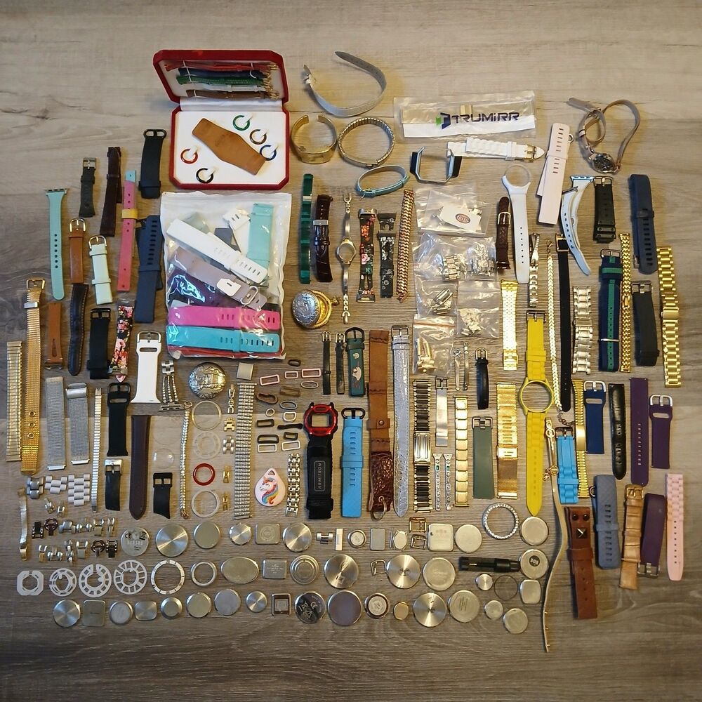 Massive 150+ Bulk Watchmaker Craft Lot - Variety Bands, Clasps, Loops, Casebacks